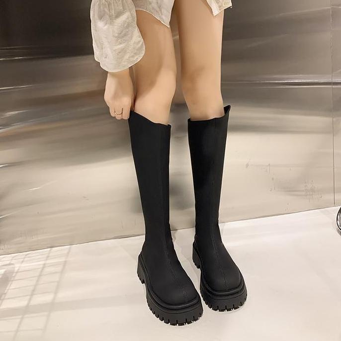 Ready Pinkey P160 Sepatu Boots Kulit Sintetis Panjang Wanita Fashion Sepatu Bot Setinggi Lutut Wanit