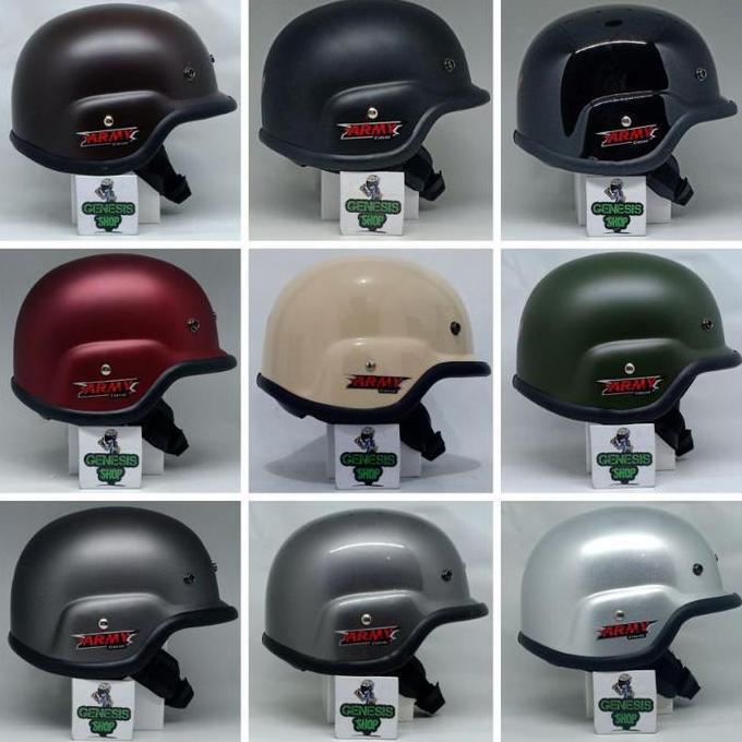 NEW HBC HELM ARMY POLOS OPEN FACE UKURAN DEWASA SEMUA SIZE COCOK UNTUK MOTOR DAN MOBIL - MOTORCYCLE 