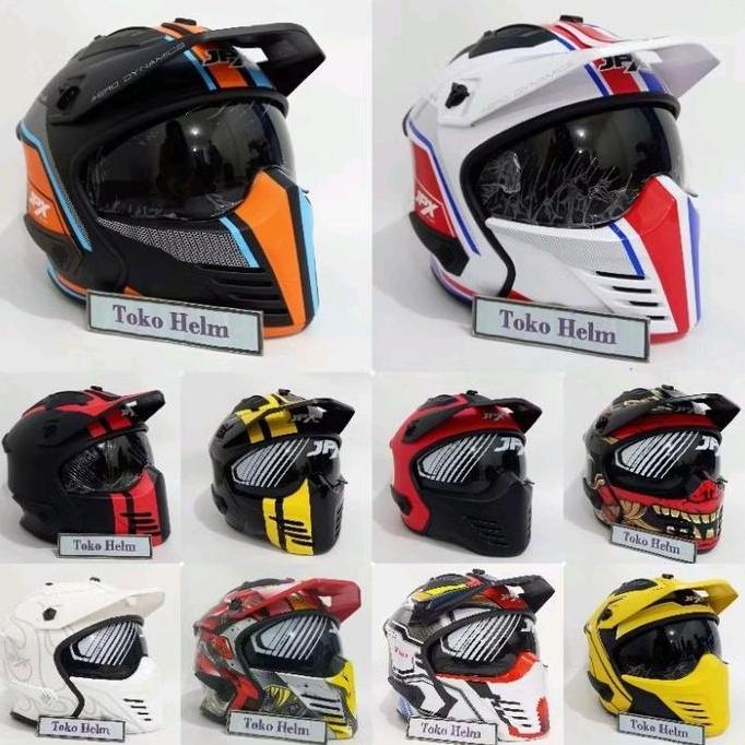NEW HELM JPX FULLFACE JPX MX 726R MOTIF MOTORCYCLE VISOR SMOKE ORI