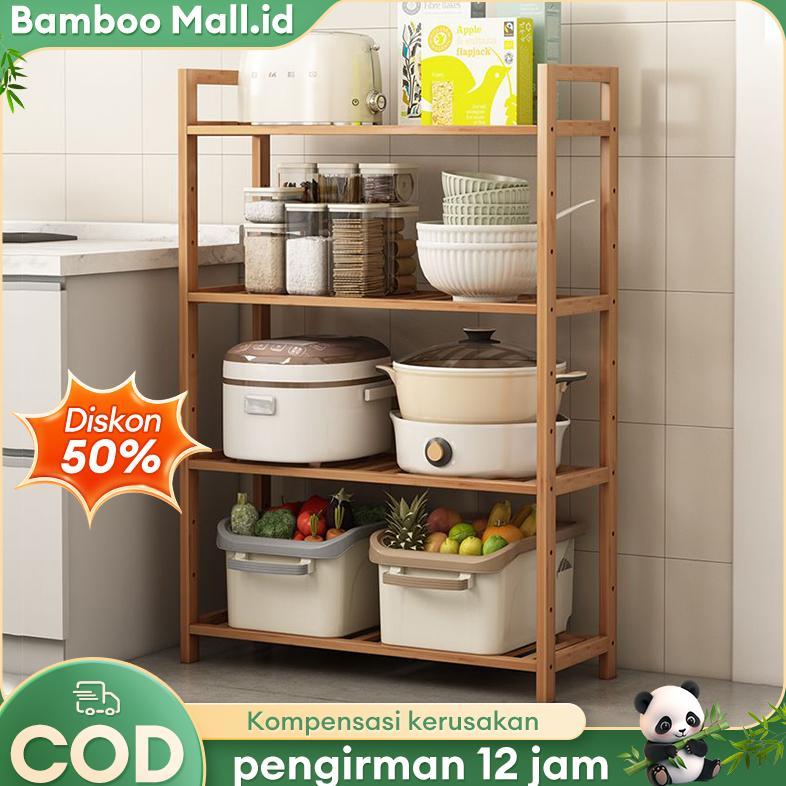 Rak Dapur Rak Dapur Bambu Rak Bumbu Rak Dapur Serbaguna Botol Bumbu Rak Rak Dapur Susun Diskon