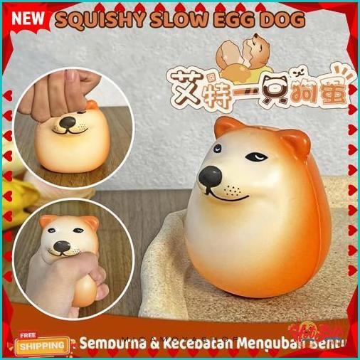Cuci Gudang Taiyo Squishy Slow Egg Dog Squeeze Pencet Soft Squisi Telur Smooth Cute Stress Relief Ma