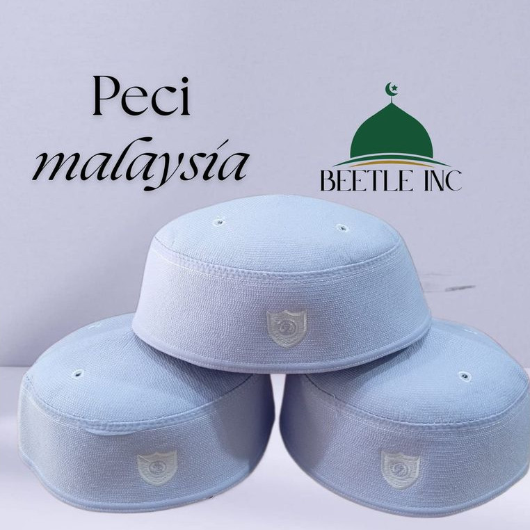 Peci Malaysia Original - Kopiah Putih Polos Premium - Perlengkapan Shalat Pria