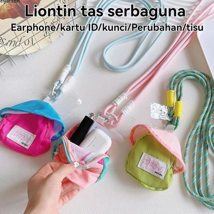 Krisna_satu7 - Dompet koin kunci warna-warni yang kreatif, boneka kartun, casing ponsel kecil yang l