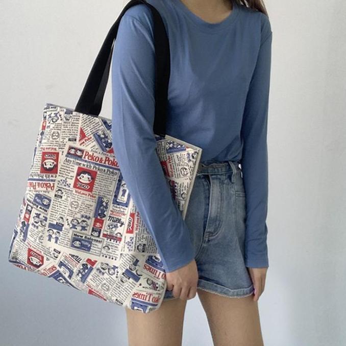 TC-31 tas kanvas canvas wanita import jepang shoulder bag peko chan