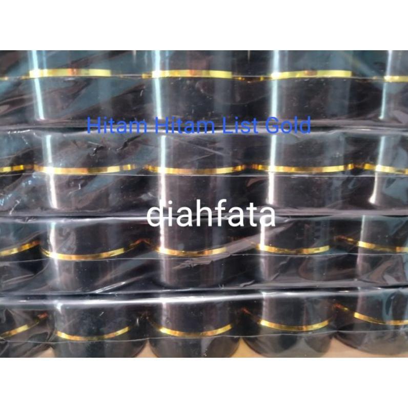 25 Pcs Pot Cream 12,5Gram Hitam Hitam List Gold