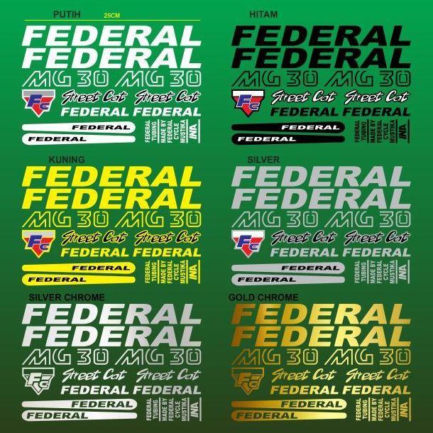 Cutting Sticker FEDERAL MG30 Stiker Sepeda MTB Bike STREET CAT MG 30 1set 25cm