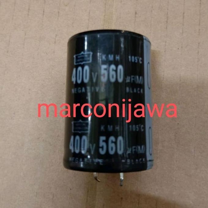 Ready kapasitor elko 560uf 400v diameter 3,5cm tinggi 6cm