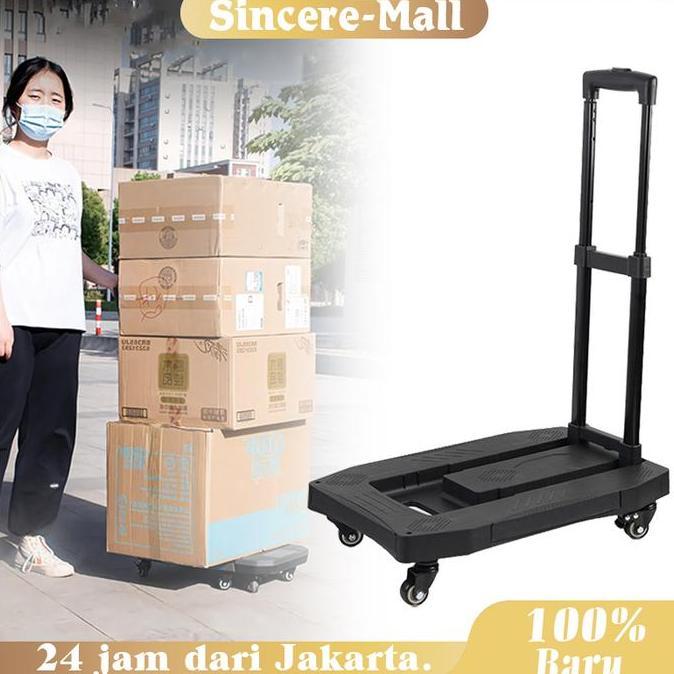 ERTTOLIN Troli Lipat Troli Barang 4 Roda Foldable Trolley Barang Lipat