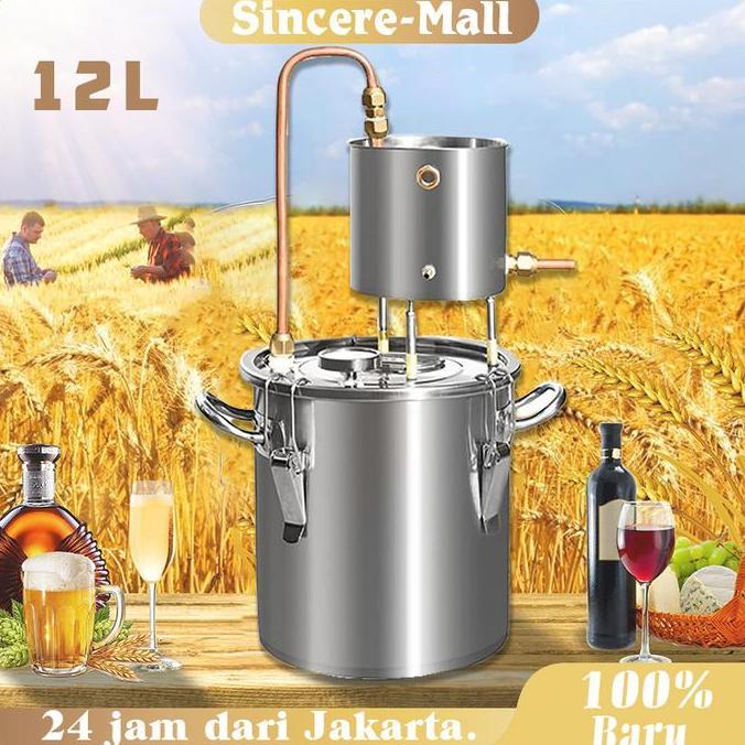 FERAYPO 12L Home Distiller 304 Stainless Alat Penyulingan Destilasi Distiller