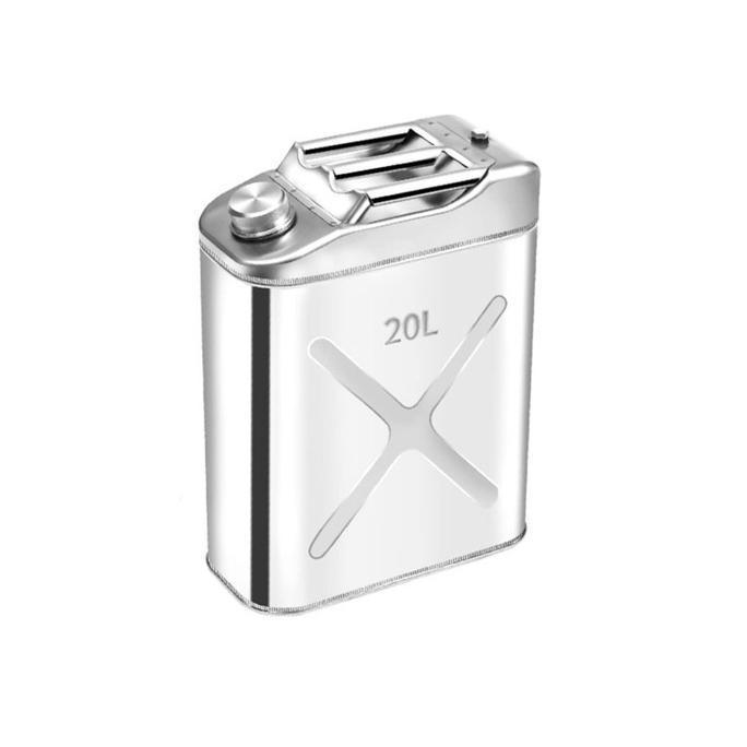 POIRENS Jerigen Besi 10L 20L Jerigen Army 304 Stainless Steel Tangki Bensin Jerry Can Anti Karat