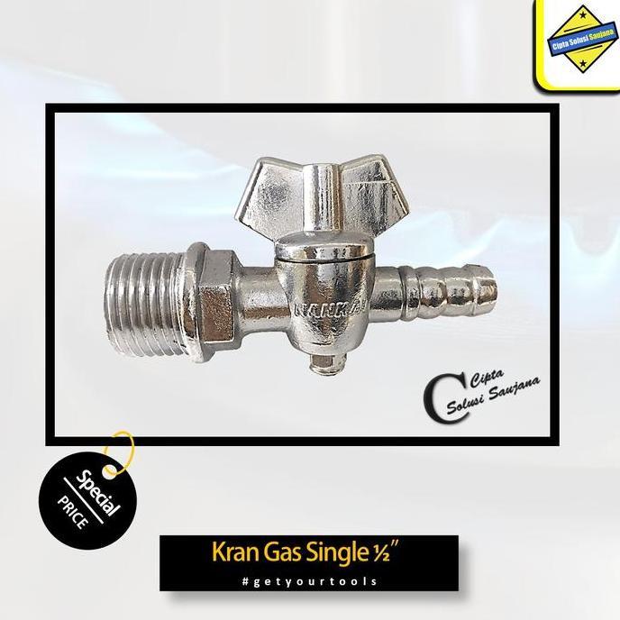 Nankai Kran Gas Elpiji Lpg Keran Gas Kompor Oven Single Single Gas Valve 1/2"