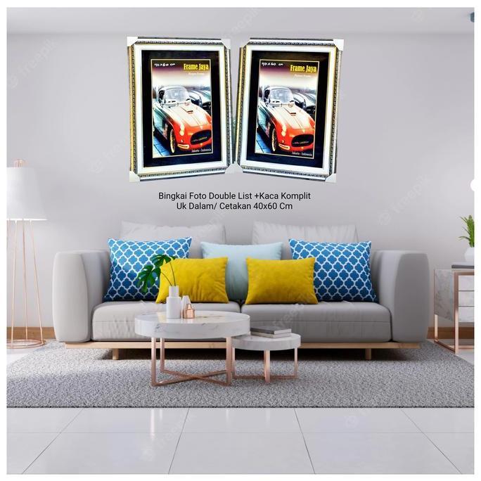 Frame Jaya Bingkai Foto Double Frame Mewah Ukuran Besar 40x60 Cm Bahan Polyester Anti Rayap Cocok Un