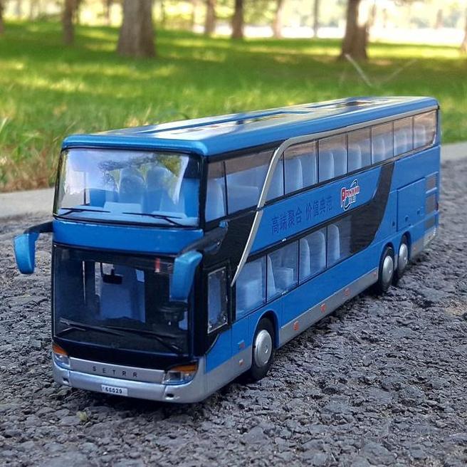 Twh Alloy Bus Miniatur Double Deer Aiort Shuttle Bus Pariwisata Bahan Besi