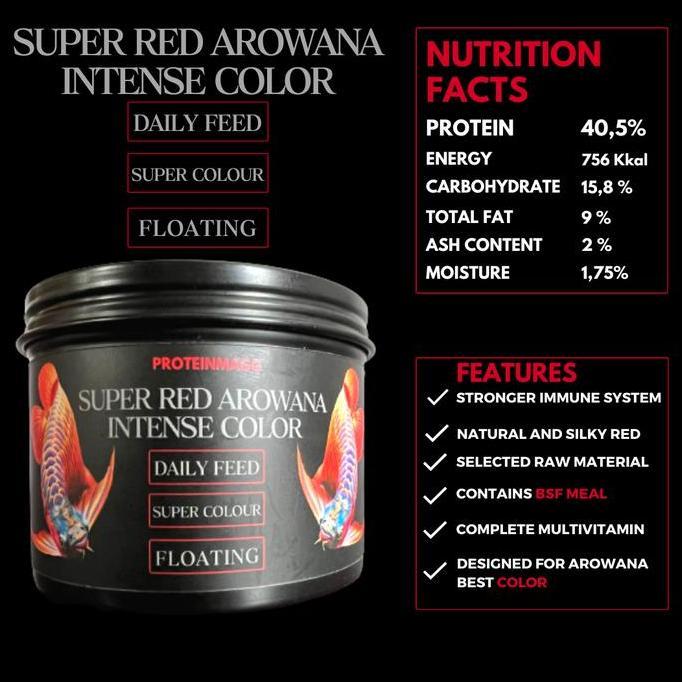 Pescare- Super Red Arowana Intense Color Pelet Arowana Super Red 100 Gr
