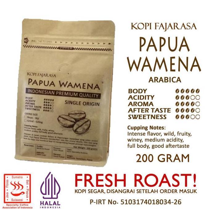 NEW KOPI FAJARASA PAPUA WAMENA BIJI KOPI ARABICA 200 GRAM ORI
