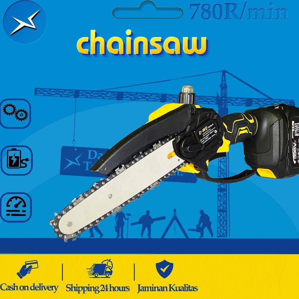 DWE 780 r/min 598V gergaji mesin mini gergaji baterai chainsaw mini gergaji mesin
