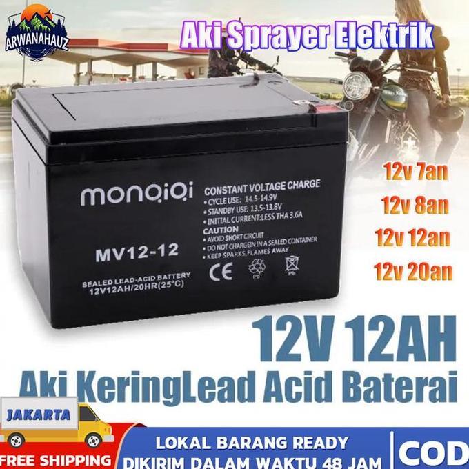 TERBARU (COD) Aki Kering Original 12V 12AH / Aki Sprayer Elektrik 12v 12ah / Aki Battery12V 8Ah / Ak