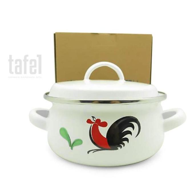KEDAUNG Panci Enamel Ayam Jago 14cm + tutup BS