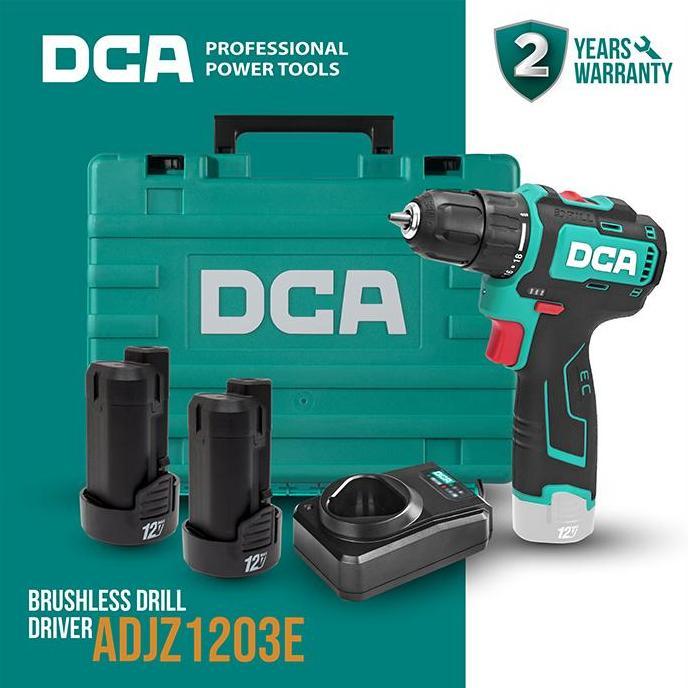 Sale Dca Brushless Drill Driver / Bor Obeng Baterai 12Volt 10Mm Adjz1203E (Full Set)