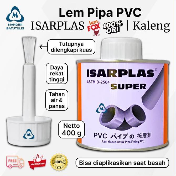 Lem Pipa Isarplas PVC Kaleng 400gr /Lem Pipa Isarplas Kaleng