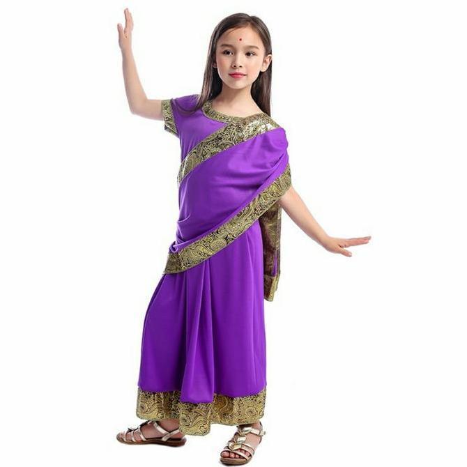 Sari India Traditional Costume Baju tradisional anak Dress India Saree BS