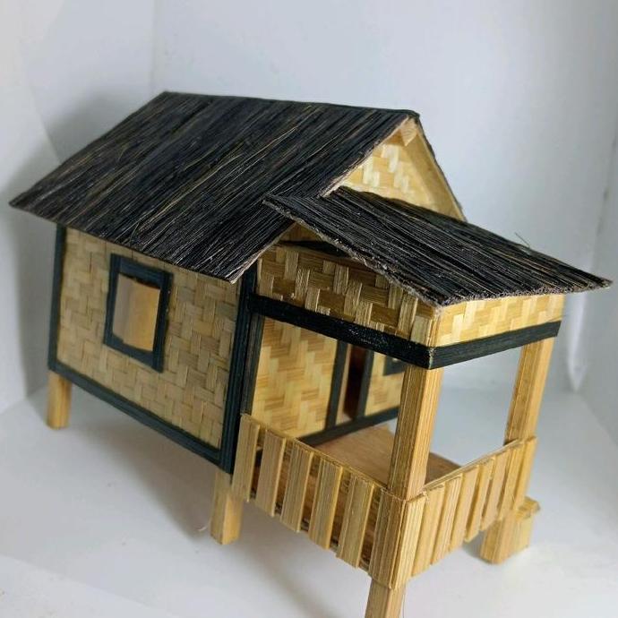 TERLARIS miniatur rumah adat jawa barat/kerajinan  rumah adat tradisional bambu