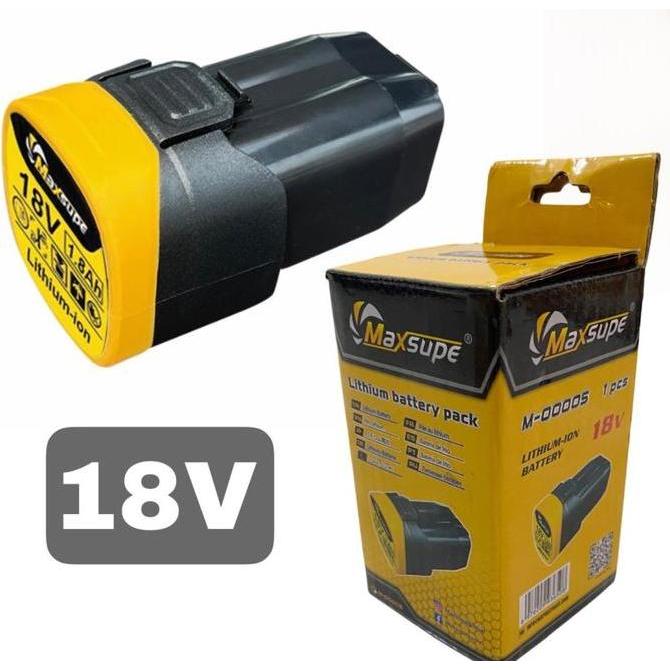 Promo Maxsupe Baterai 18V 1.8Ah Bor Impact Cordless 16.8V Maxsupe Battery 16Volt (Bisa Utk Mesin Nsd