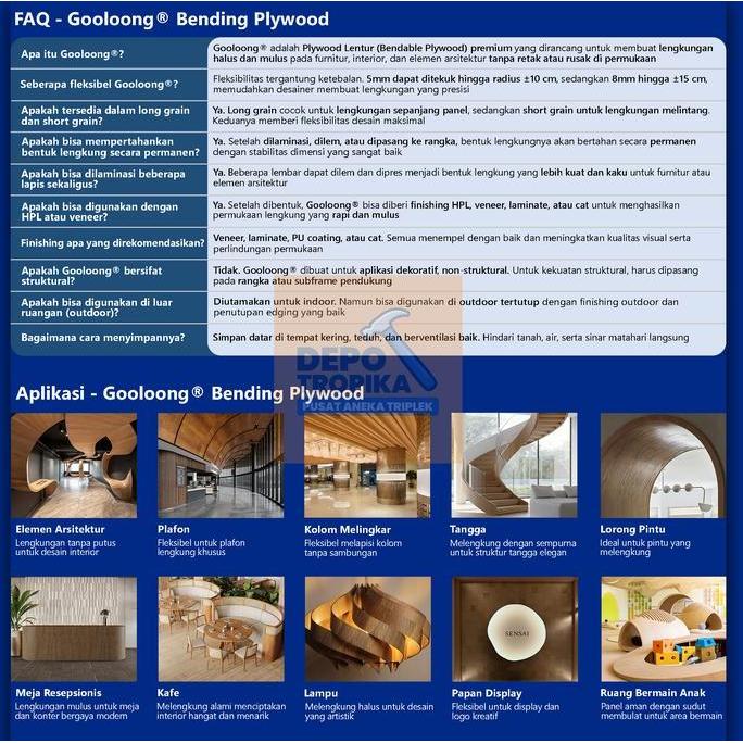 Bigbax- Gooloong - Bending Plywood | Triplek Fleksibel, Digulung Hingga 360 Derajat Tanpa Patah!