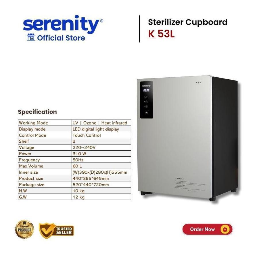 Sterilizer Sterilisator Serenity 1 Pintu  K-53L Sterilisator 1 Pintu Sterilisator