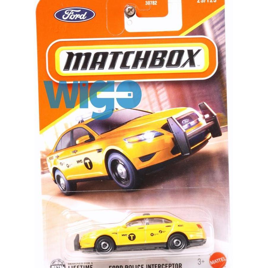 Matchbox Ford Police Interceptor kuning NYC Taxi mobil taksi no.29 93BH 2025 Diecast