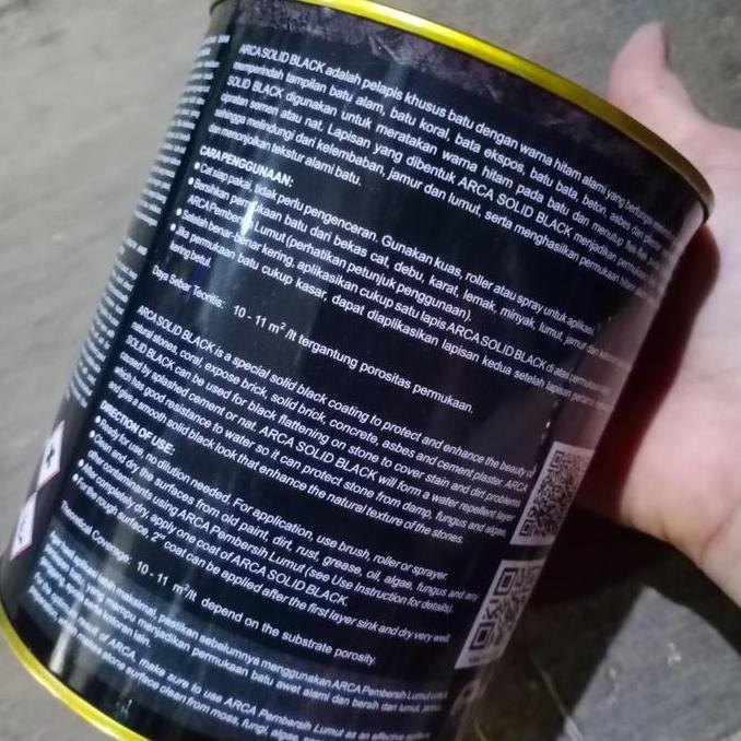 Cat Pelapis Batu Alam Cat Batu Alam ARCA 5000 SOLID BLACK 0.9 Liter