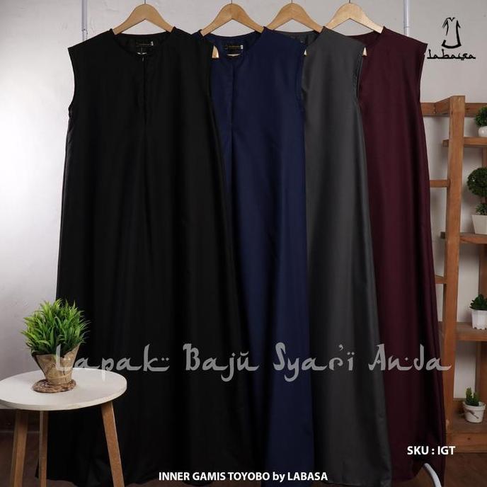 Inner Gamis Tanpa Lengan Polos Toyobo Sarah Series | Inner Dress Tanpa Lengan | Labasa Ori