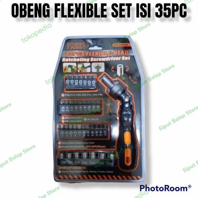OBENG RACHET SCREWDRIVER KEPALA FLEXIBLE SET 35PC IN 1