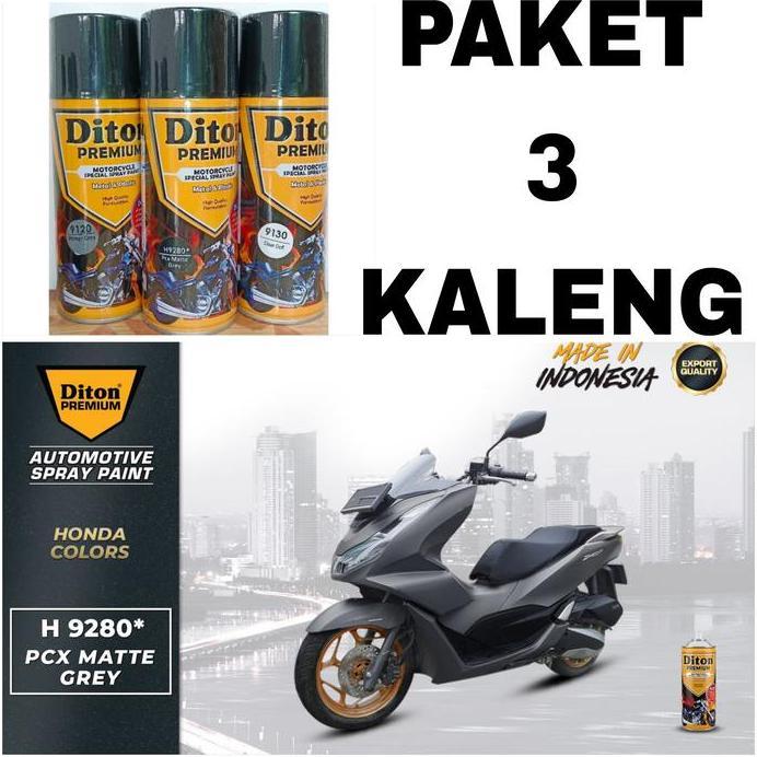 PAKET 3 KALENG pilok cat semprot diton premium H9280 pcx matte grey 9280 pcx matte grey