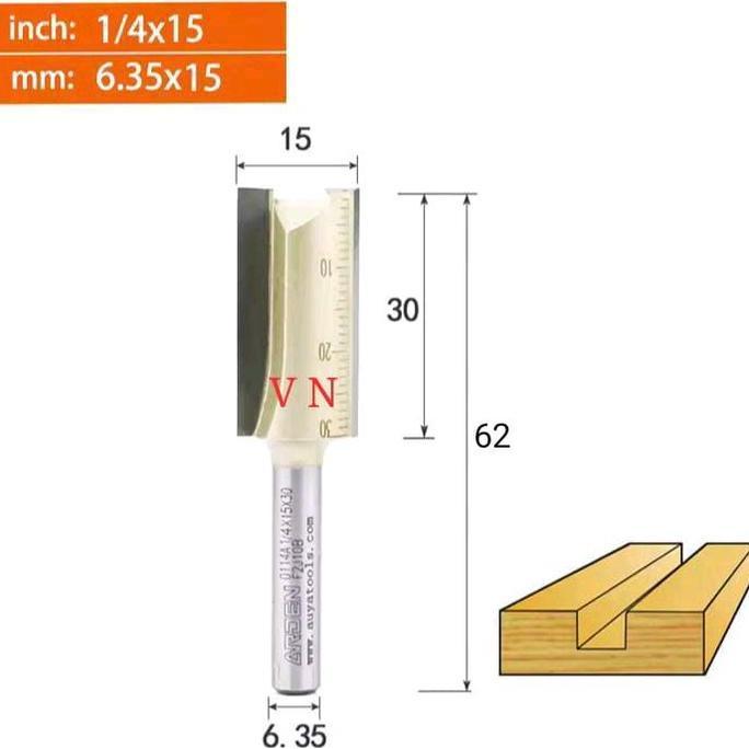 Mata Router/Profil Lurus 15 Mm/Straight Bit Arden