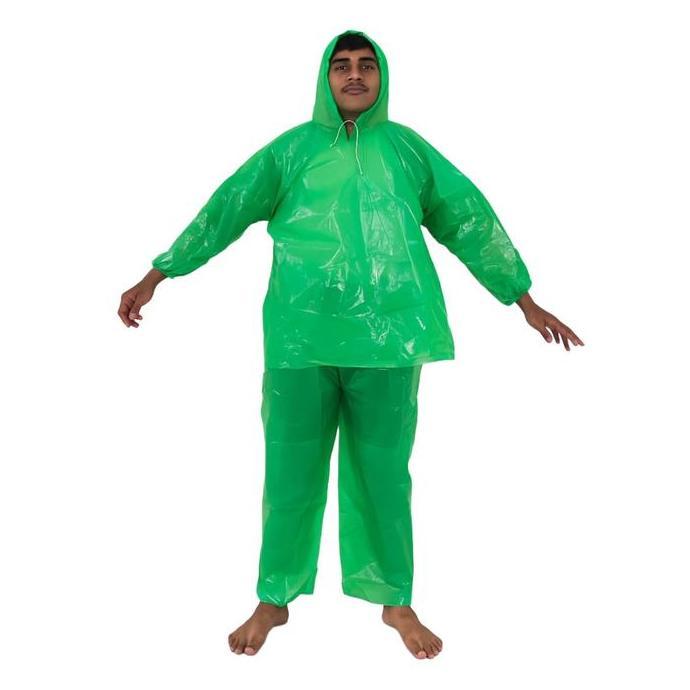 ISI 12 PCS Jas Hujan Plastik Warna Setelan Lengan Ada Karet (Jaket Celana) Mantol Jas Hujan Dewasa 3