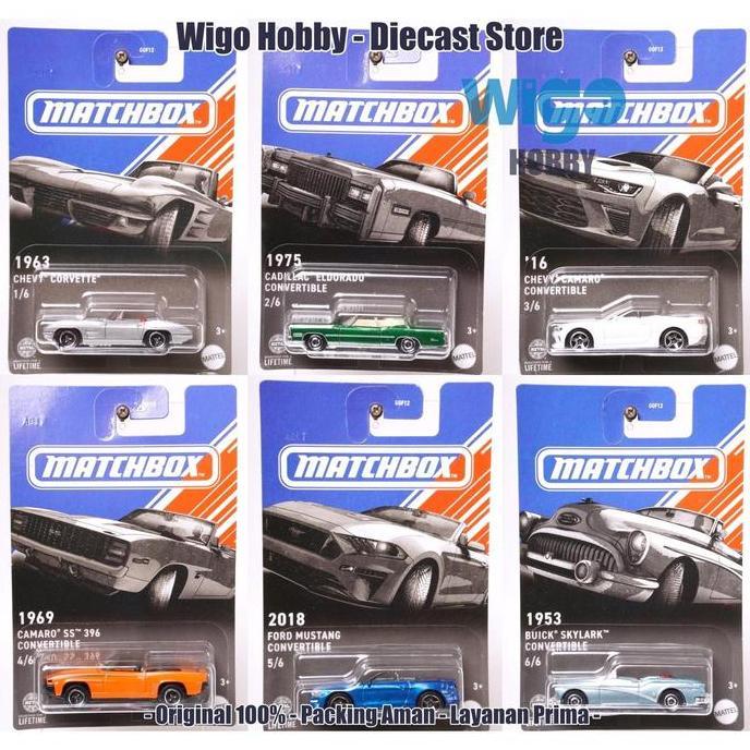 Matchbox American Muscle Convertible set isi 6 pcs Ford Mustang Chevy Camaro Corvette Buick Cadillac