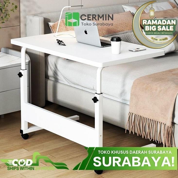 TERBARU PENGIRIMAN DARI SURABAYA---MEJA SAMPING TEMPAT TIDUR MEJA LAPTOP PORTABLE MEJA BELAJAR ADJUS