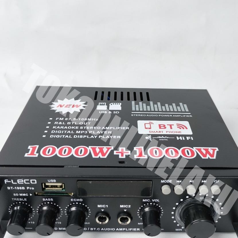Amplifier Fleco Bt-198B Pro/ Ampli Bluetooth / Amplifier Karaoke Wireless / Power Amplifier Fleco