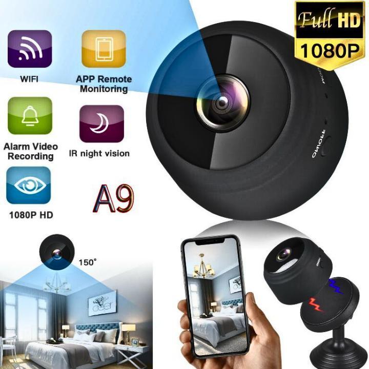 King Taffware Kamera Cctv Mini Wifi Tersembunyi Tanpa Kabel Terhubung Hp Jarak Jauh Outdoor 1080P A9