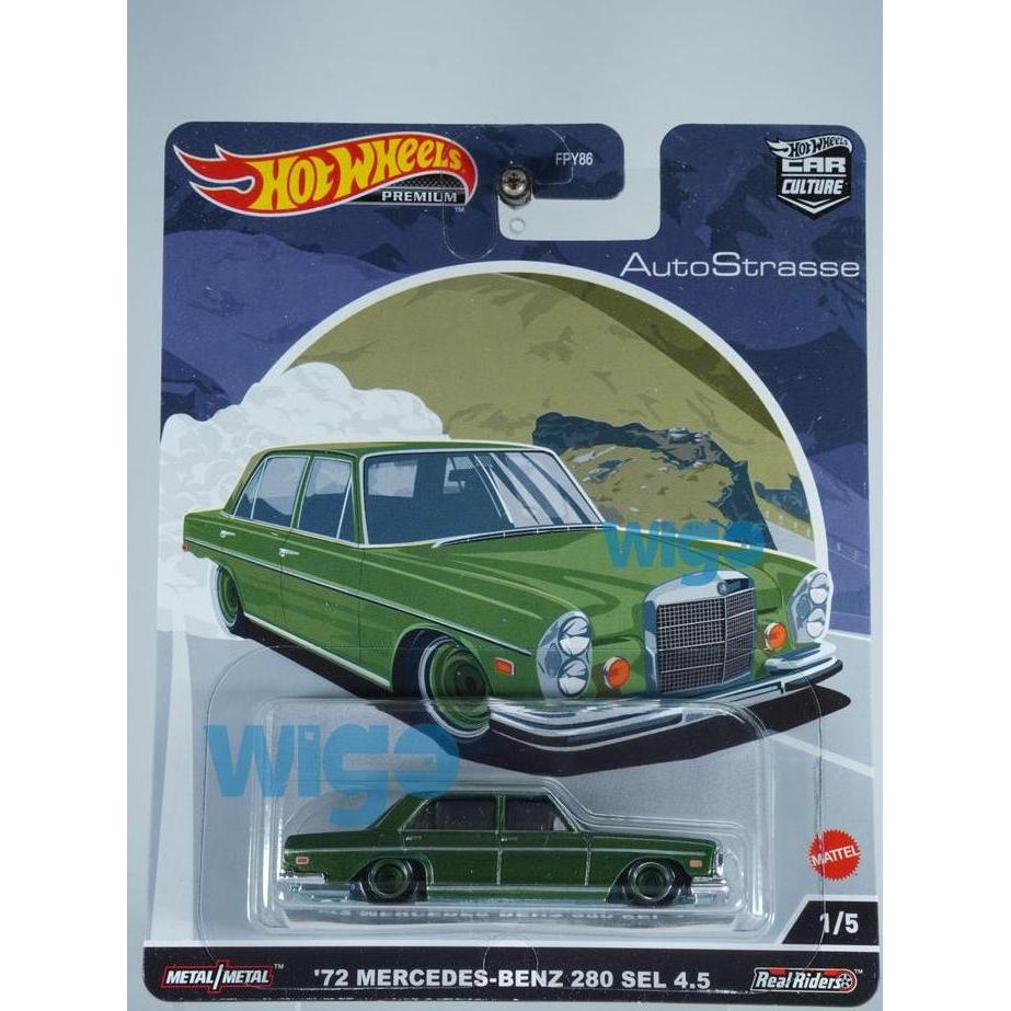 Hot Wheels Premium 72 Mercedes-Benz 280 Sel 4.5 hijau Auto Strasse
