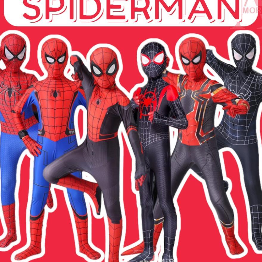 Kostum Spiderman Kids Fashion / Kostum Cosplay Anak Spiderman +Topeng
