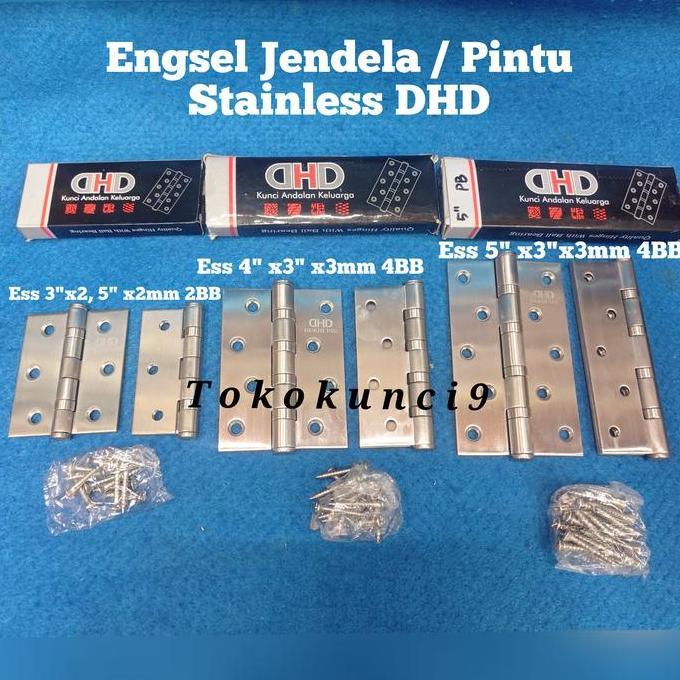 Engsel Stainless 5 inch DHD Engsel Pintu Stainless 5" Scrup Stainless