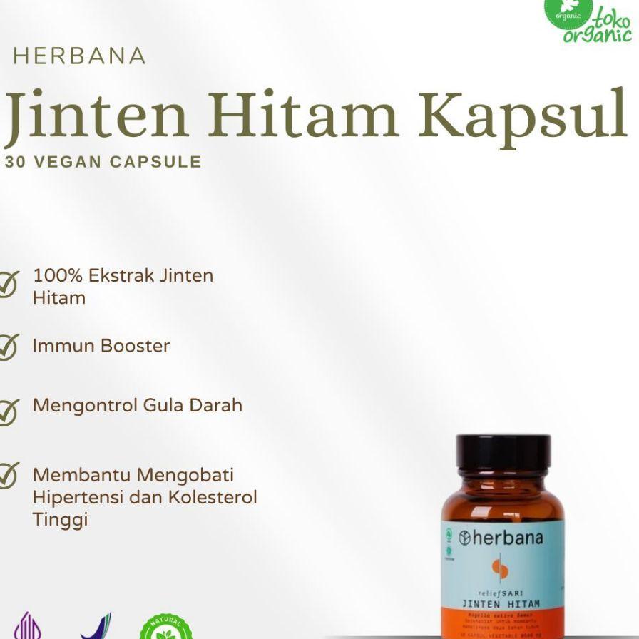 Herbana Relief Sari Jinten Hitam (30 Vcaps) | Habbatusauda Vitamin Untuk Daya Tahan Tubuh, Jinten Hi
