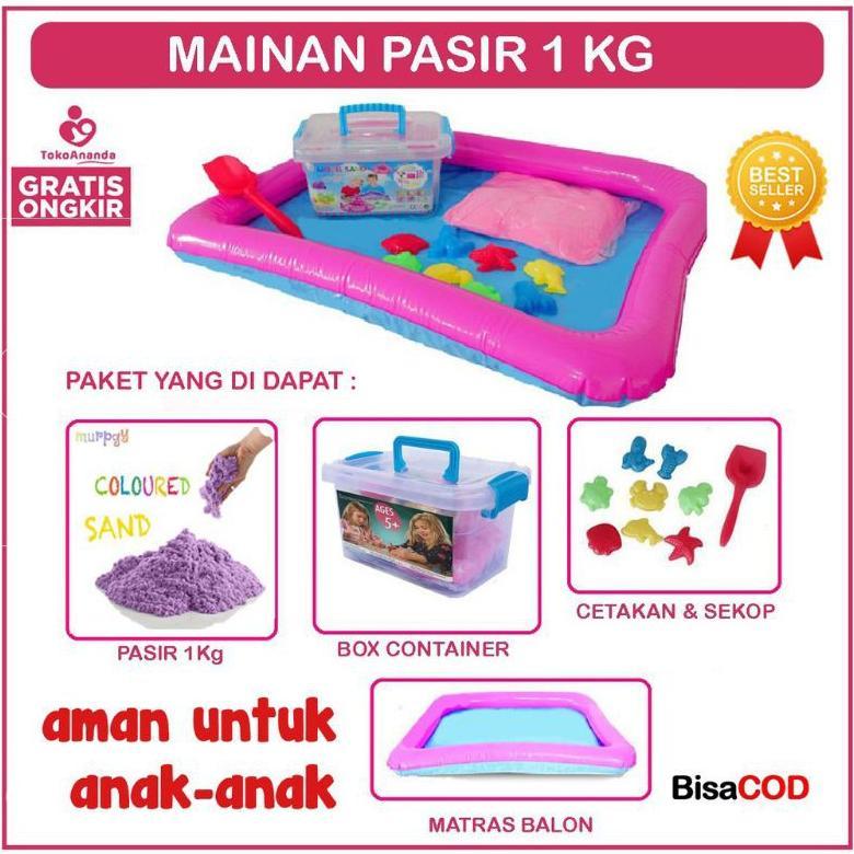 Free Packing Kardus Tebal + Bubble Wrap Bisa Cod Mainan Pasir Ajaib Paket Box Berat Pasir 1 Kg /Main
