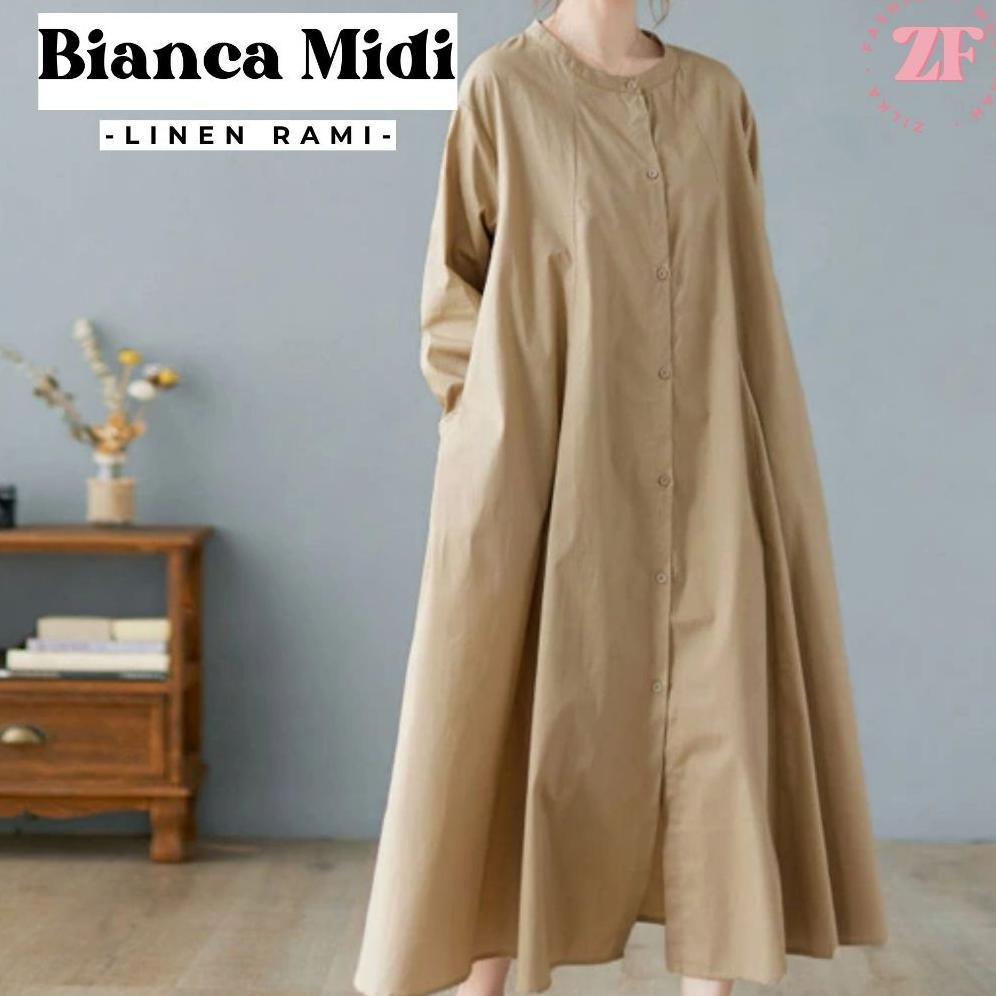 new bianca baju atasan long tunik busui wanita terbaru 2023 tunic muslimah remaja dewasa katun linen