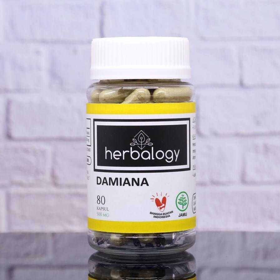 Herbalogy Damiana - 80 Kapsul (Panik Cemas, Bipolar, Ocd, Anxiety, Mood Swing) Obat Herbal, Jamu