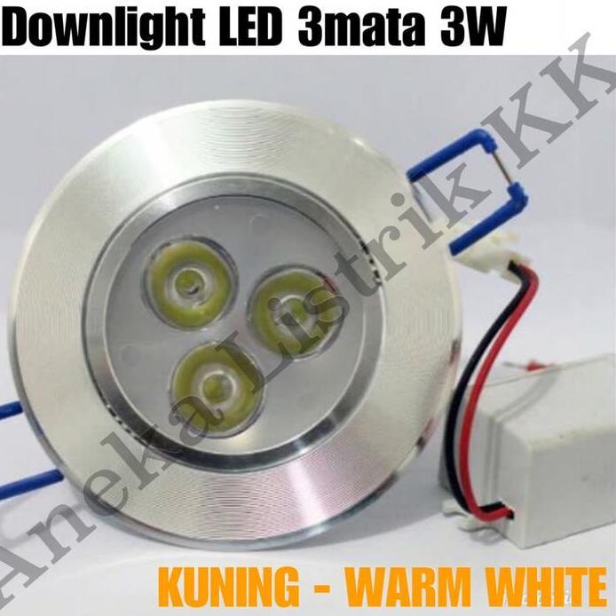Ready  Downlight LED 3Mata KUNING 3 Mata DL LED 3W 3 Watt WARM WHITE