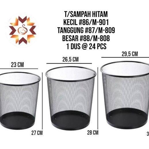 Keranjang Sampah Hitam Besar/ Tempat Sampah Jaring Besi/ Tong Sampah Kawat