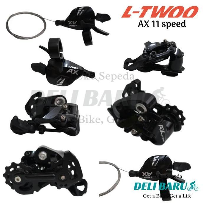 L-TWOO mini groupset 11 speed Ltwoo AX shifter kanan dan RD type short cage sepeda MTB, lipat